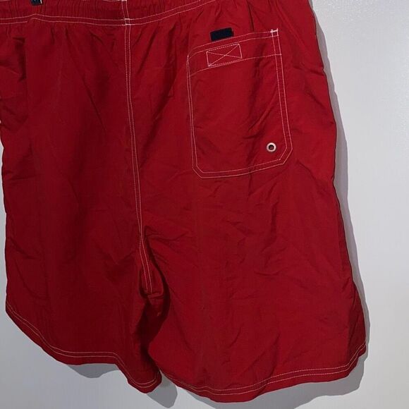 Nautica Men's Quick-Dry Solid Swim Trunk Red Size Large - Picture 7 of 12